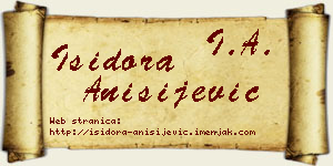 Isidora Anisijević vizit kartica